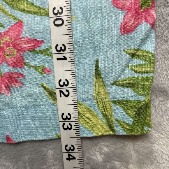 Jones New York Sport Linen Wrap Skirt Womens 4 Hawaiian Tropical Floral Midi - Picture 6 of 6